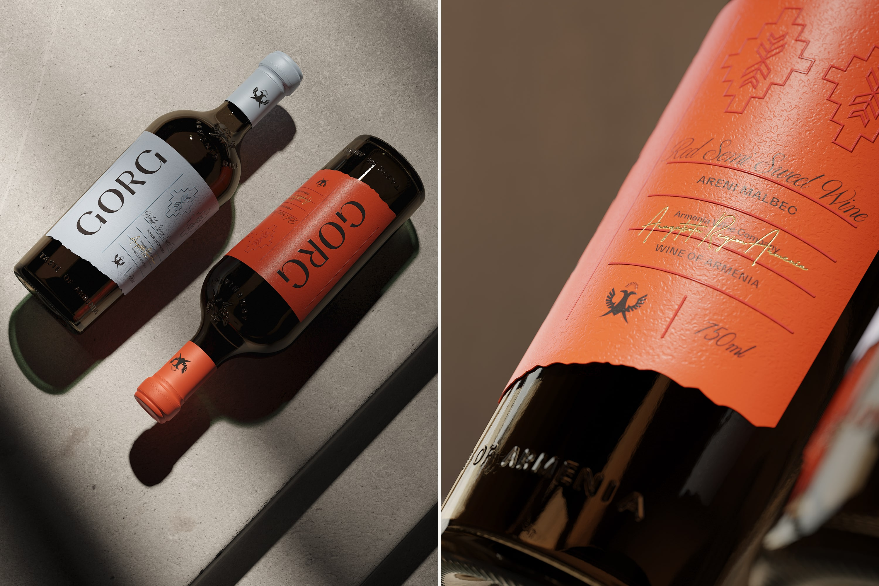 GORG: Wine Packaging 3d bottle concept graphic design packaging wine
