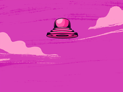 UFO animation illustration animation character flying illustration machine pink procreate space ufo universe unknown