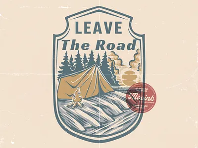 Vintage Retro Badge Leave the Road Illustrations branding graphic design illustration logo mountain nature t shirt t shirt designer tshirt tshirt designer vector