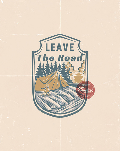 Vintage Retro Badge Leave the Road Illustrations branding graphic design illustration logo mountain nature t shirt t shirt designer tshirt tshirt designer vector