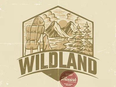 Vintage Retro Hikers in Wildland Illustration badge branding design designer emblem graphic design illustration logo mountain nature t shirt designer vector