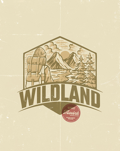 Vintage Retro Hikers in Wildland Illustration badge branding design designer emblem graphic design illustration logo mountain nature t shirt designer vector