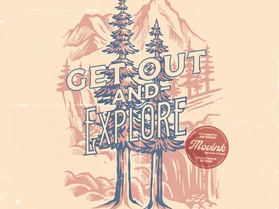 Vintage Retro Get Out and Explore Illustration branding design explore graphic design illustration logo mountain nature pine pine trees t shirt t shirt designer vector