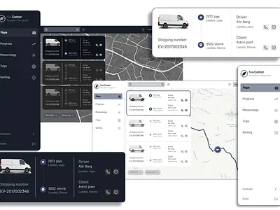 Navigation Managment System app ui dark mode light mode navigation web ui web design