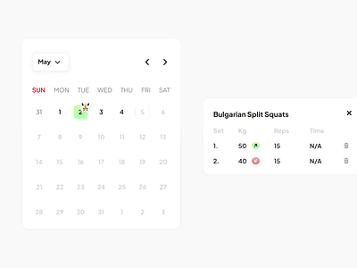 Daily Workout Logger: Components animation figma interface minimalist principle ui ux