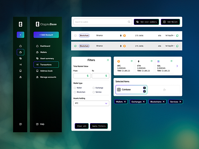 CryptoBase dashboard product design ui ux