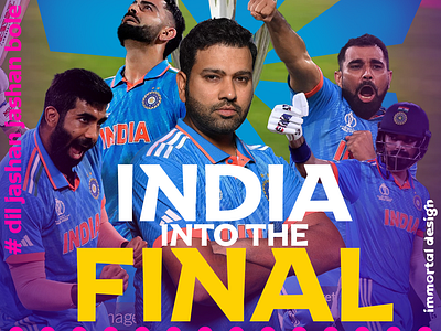 India into the final | CWC 2023 cricket cricket world cup 2023 design graphic design india photoshop poster poster design