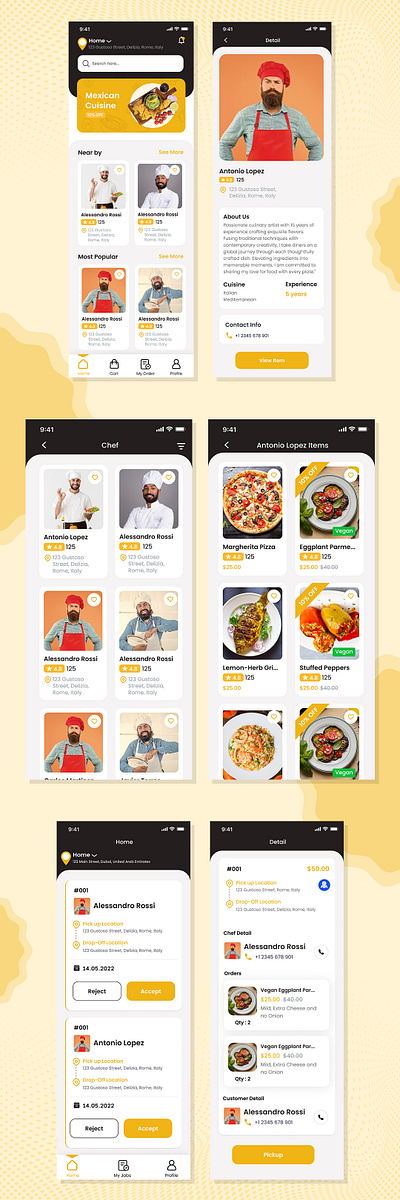 FlavorFuse app chef delivery development food mobile software ui ux