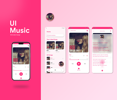 Pink Minimalist UI Music 2022 2023 2024 music pink trend ui