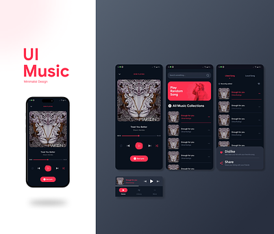 Minimalist Red UI Music 2023 red trend ui ui music