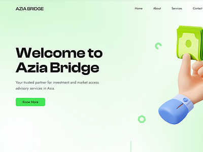 Azia Bridge - Homepage design animation design hero section illustration typography ui uiux web design