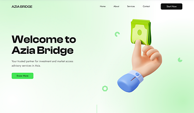 Azia Bridge - Homepage design animation design hero section illustration typography ui uiux web design