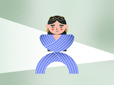 Stripes - Character Illustration 2 character character illustration cute flat illustration illustrator jumpsuit minimal shapes stripes vector