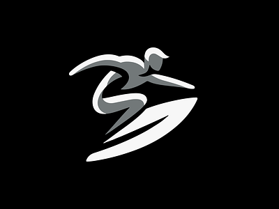 SURFER board branding design graphic design icon identity illustration logo marks ocean sea sur surfer symbol ui wave