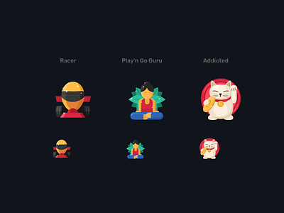 Colored icons for a game project #4 achievements awards cat design figma game guru icon icondesign iconography icons lucky meditation racer sketch ui vector