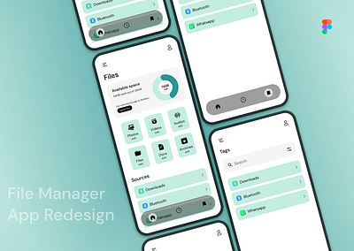 Files Manager App Redesign app app design app ui design figma mobile app mobile app design mobile app ui product design ui uiux user interface ux visual design