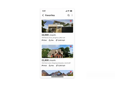 Day 44 >Daily Ui Challenge dailyui favorites heart home rental save wishlist
