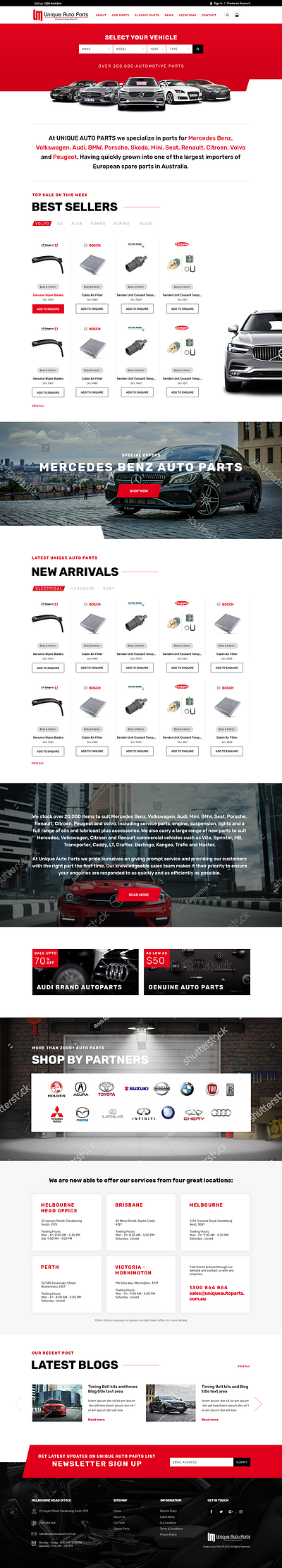 Unique Automobile Parts Ecommerce ecommerce ux website