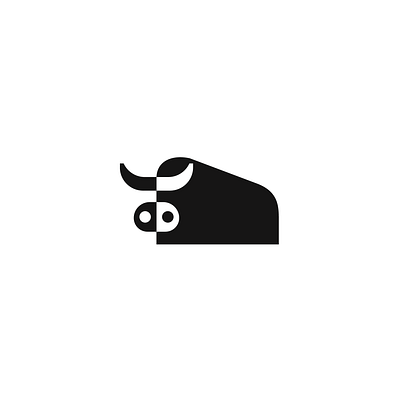 bull animal bull clever logo minimal negative space simple wild