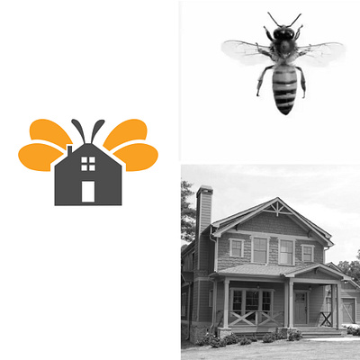 Bee House logo bee bee house brand design house icon logo