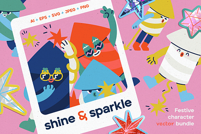 Sparkle & shine. Firework character. branding christmas element festive graphic design illustration logo vector