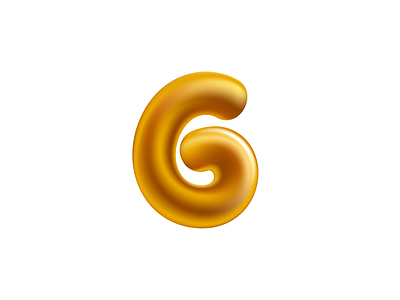 Number 6. Metallic golden six sign. alphabet ballon font gilded glossy glowing gold golden icon letter logo luxury mark shine type