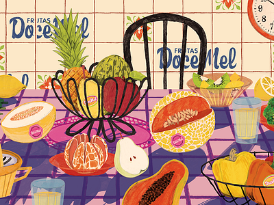 Doce Mel Campaign 2023 brazil brazillian campaign fruits illustration key visual procreate prohotoshop visual itentity