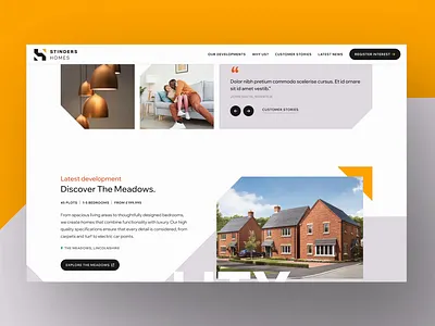 Stinders Homes abstract homepage architecture homepage animation homepage design homepage scroll industrial large text homepage property developer property website residential homes scroll animation text animation ui design ux ui website animation