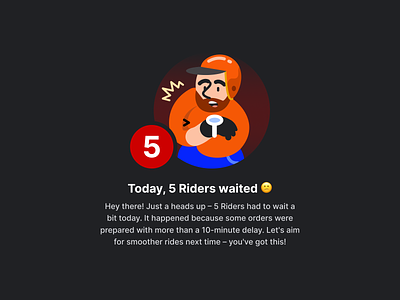 Unhappy Rider delivery empty state illustration rider ui ux