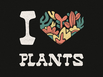 Love Plants design illustration lettering merch design skitchism t shirt typography vintage