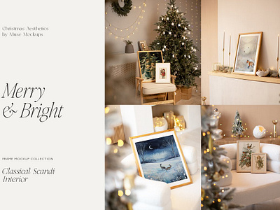 MERRY & BRIGHT Christmas Mockups aesthetic mockup christmas mockup frame christmas tree elegant mockup frame mockup interior holiday frame holiday mockup interior mockup photoshop mockup poster mockup psd mockup wall art mockup wall frame mockup xmas mockup