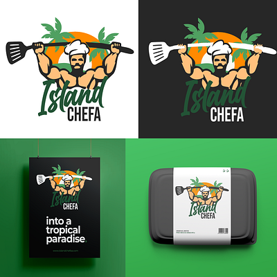Island CHEFA | Tropical food meets fitness giant! branding graphic design logo mockups