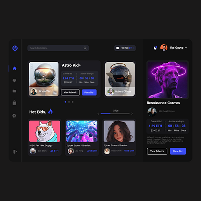 NFT Web Design Concept | Modern & Dark animation crypto figma graphic design logo nft ui uiux ux