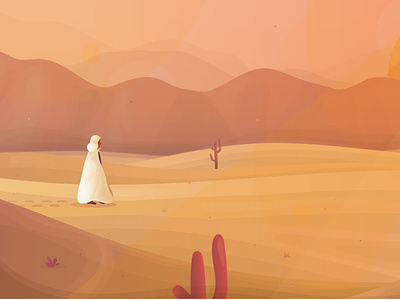 Desert Illustration – Vector art adobe illustrator cactus cloak desert digitalart illustration sand vectorart