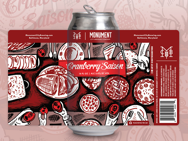 Cranberry Saison Beer Label Design alcohol beer beer can beer can design beverage branding branding design can drink graphic design label packaging packaging design