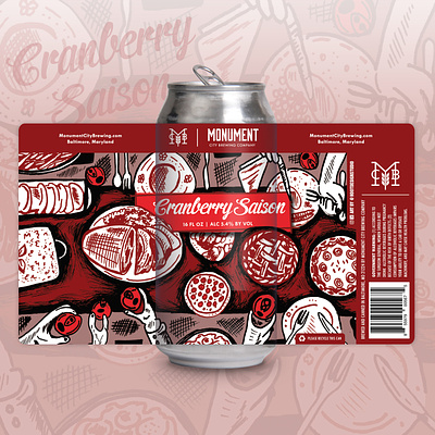 Cranberry Saison Beer Label Design alcohol beer beer can beer can design beverage branding branding design can drink graphic design label packaging packaging design