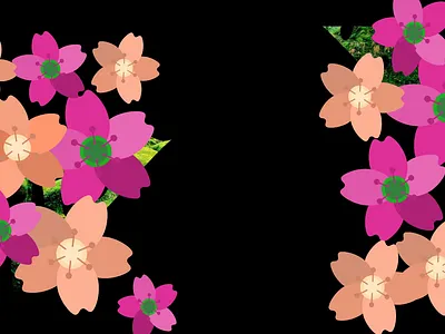 Monstera Leaf in a Tropical Forest animation beginners animation graphic design monstera motion graphincs peach colored flower pink flowers rotation animator svg svgator tropical flowers tropical forest