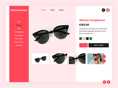 Sunglasses eCommerce Product Page UI design ecommerce product page ecommerce ui product page ui design sunglasses ecommerce ui sunglasses online store ui ui ui design