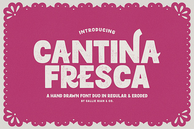 Cantina Fresca Sans + Illustrations gritty font grunge font hand drawn font handmade font sans serif