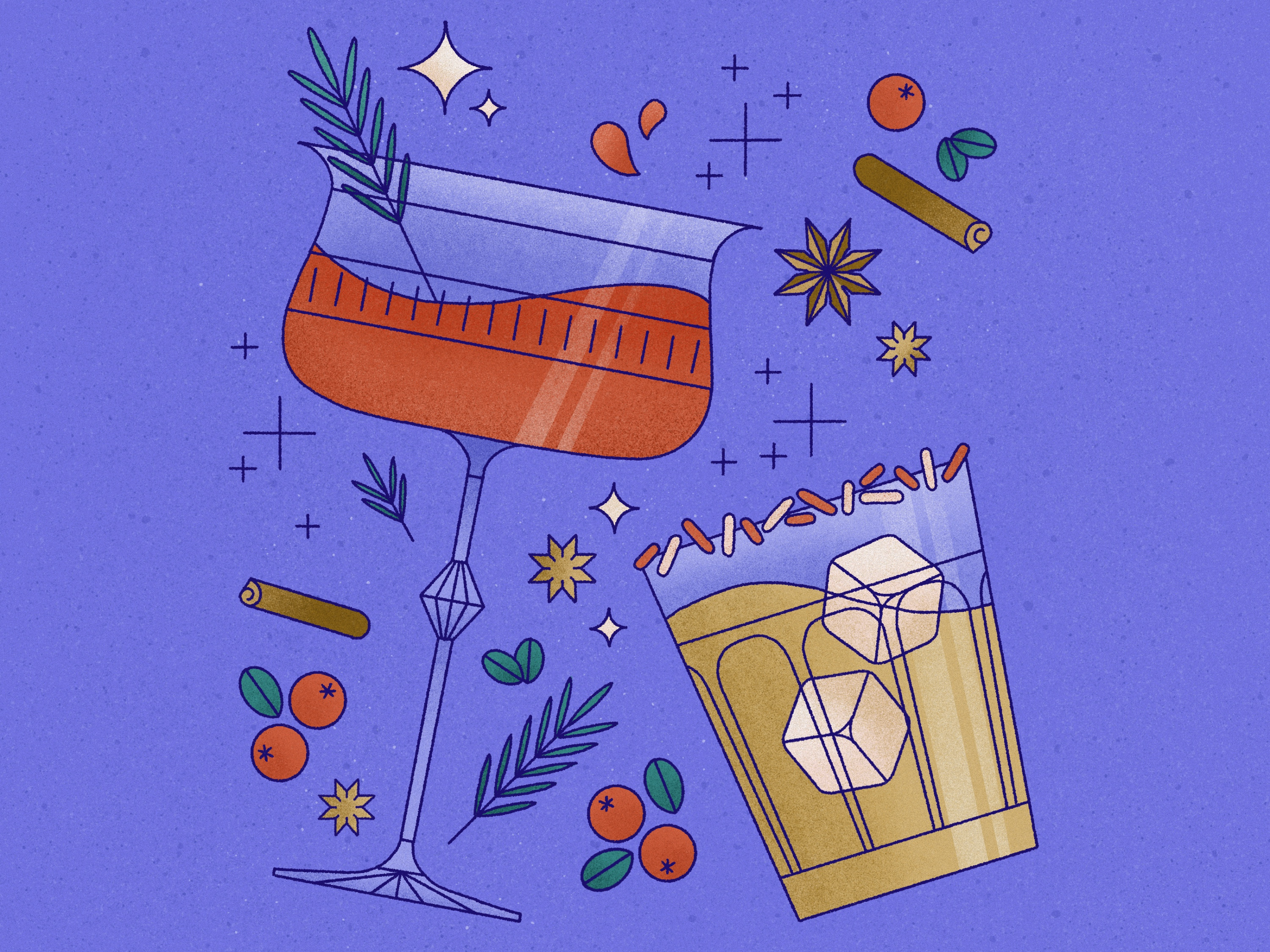 Sugar and spice christmas graphic design illustration xmas