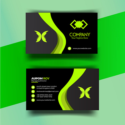 Unlock Opportunities with a Distinctive Business Card background blank branding butterfly coeporate graphic design green internet minimal mockup modern presentation smart stationary style temple