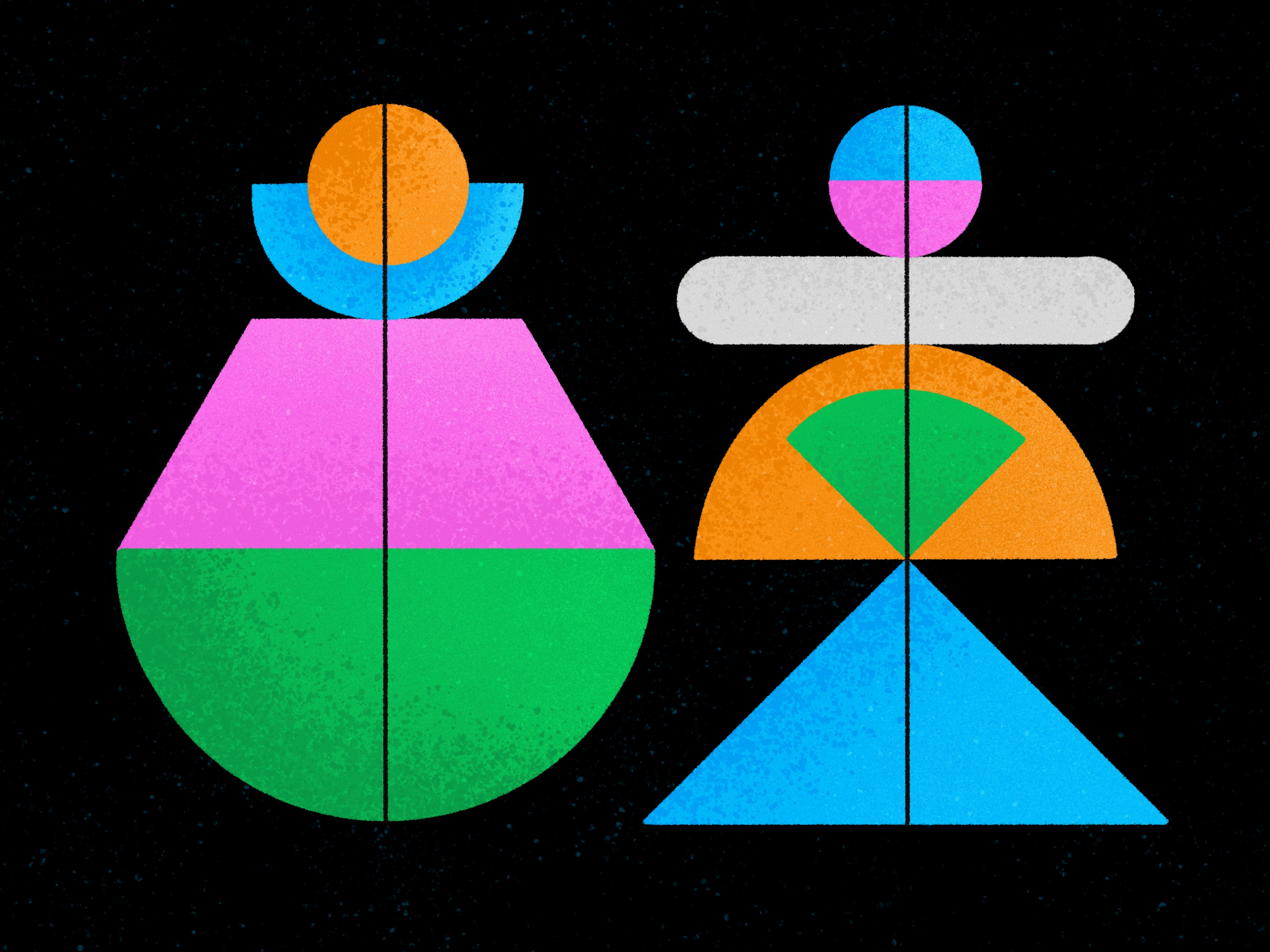 Neon geometric studies - No. 1 abstract geometric graphic design illustration