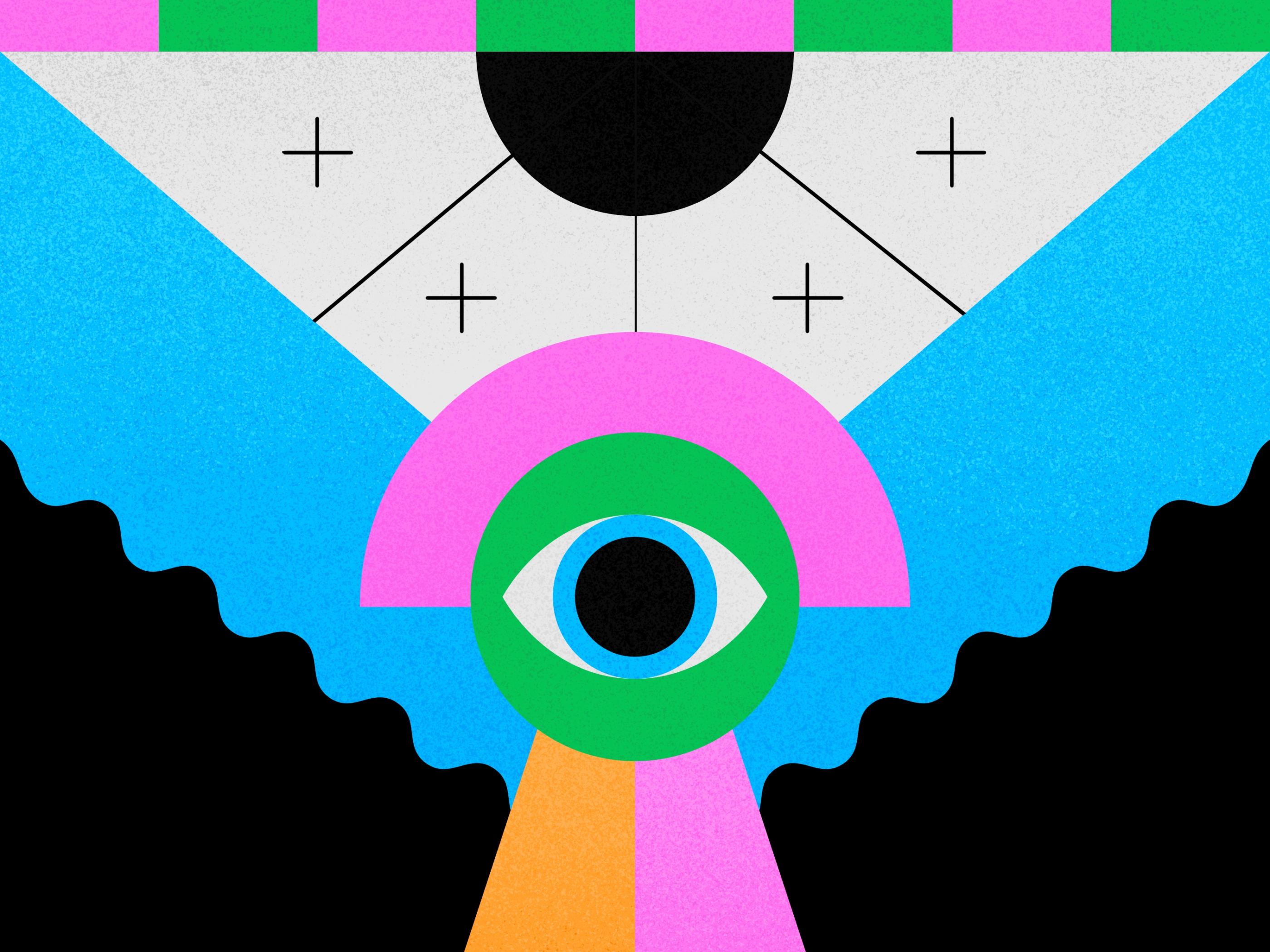 Symmetrical enigma abstract composition geometric illustration surreal