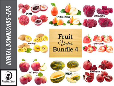 FRUIT VECTOR DESIGN BUNDLE 4 fruit graphic design vector