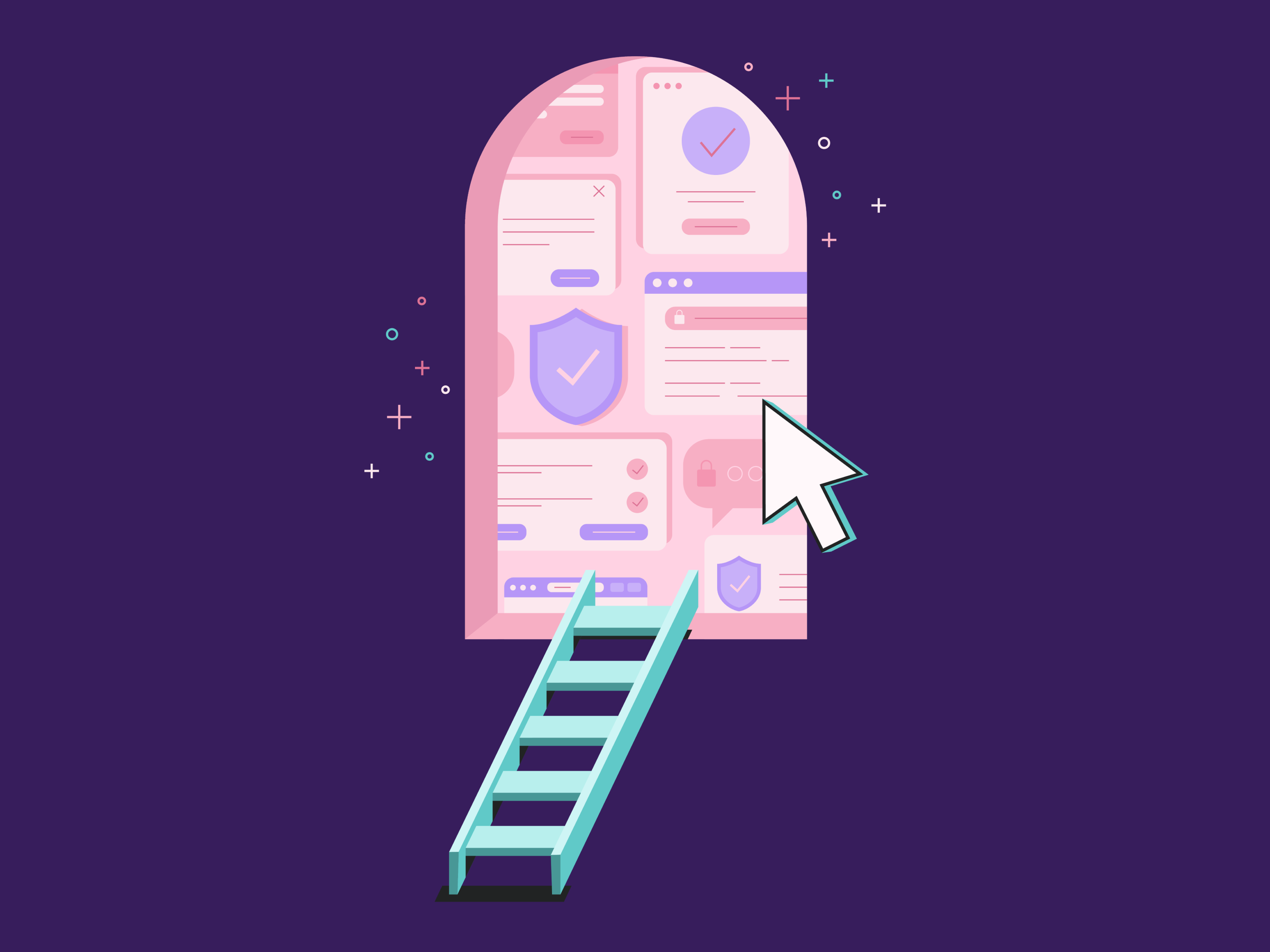 Cyber security - No. 3 abstract composition illustration security vector