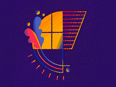 Spatial objects - window abstract colorful geometric illustration window