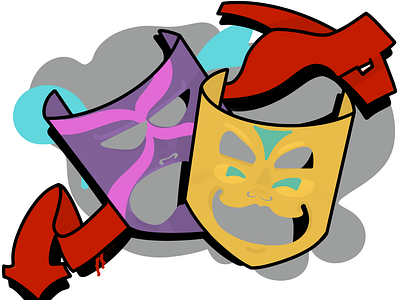 Comedia y trajedia artist artwork comedy dibujo draw graffiti illustration mask procreate teatro two masks