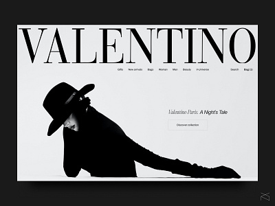 Valentino - hero header ecommerce concept ecommerce minimalism web