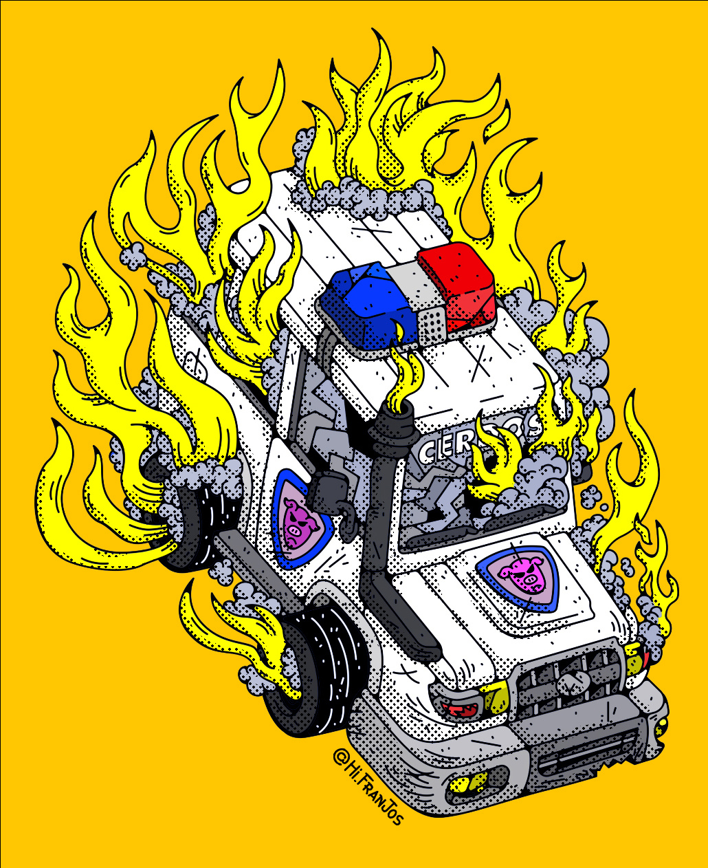 Make your dreams come true acaba cars cartoon cops design doodle drifting illustration illustrations movies police vector