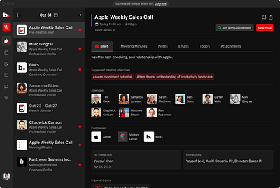 Bloks - Briefing Screens ai briefings product design ui ux